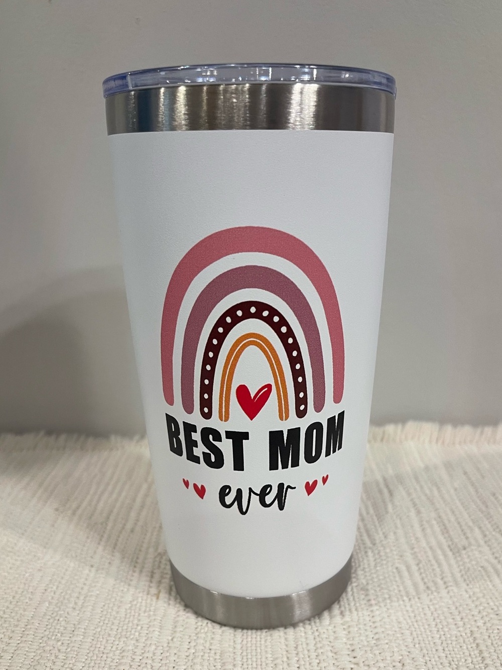 NEW Best Mom Stainless Steel Travel Tumbler with Clear Lid 🌺